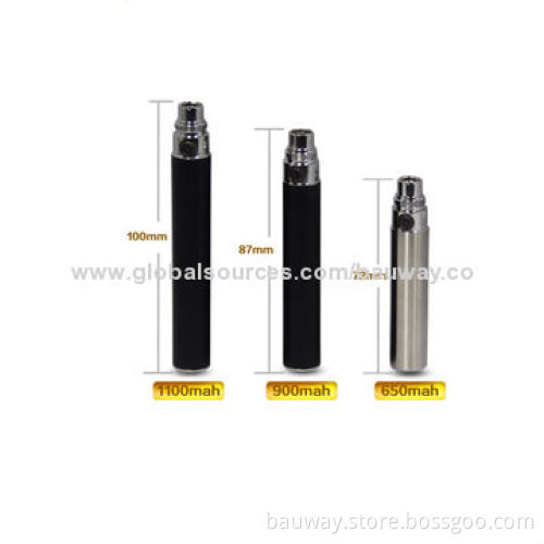 eGo Batteries/Electronic Cigarette Accessories, 650/900/1,100mAh Capacity Available